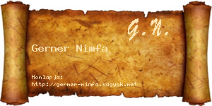 Gerner Nimfa névjegykártya